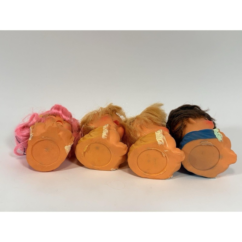 Lot of 4 Moody Cuties Vinyl Rubber Toy Dolls 1960s Vtg 3.5" - Picture 10 of 10